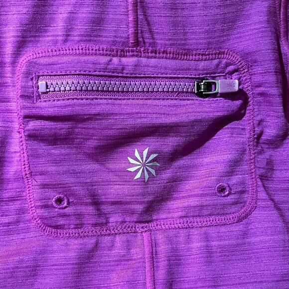 ATHLETA Short Sleeve 1/2 Zip Cycling Top Purple Women’s Size XS 439089 - Picture 3 of 7